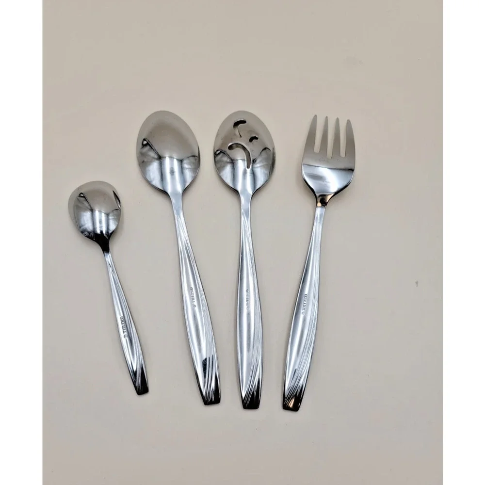 Set of 4 Oneida Camlynn Stainless Steel Serving Set Spoon Pierced Meat Fork
